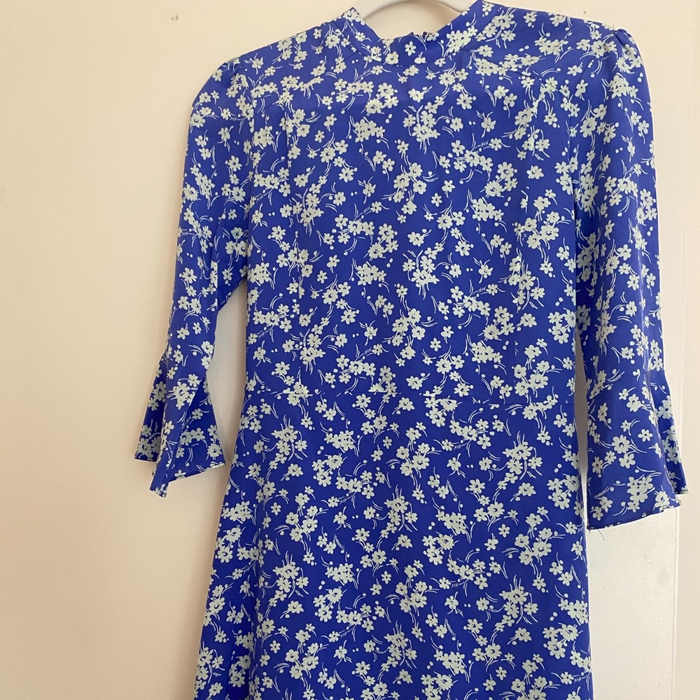 HVN silk high neck mini dress